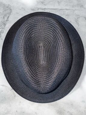 Classic Men’s Black Straw Fedora Hat